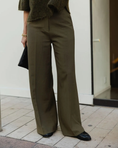 Last inn bilde i gallerivisning, Natalia Wool Pant - Olive Night