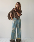 Load image into Gallery viewer, Lined trousers with beach print