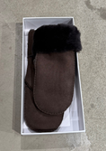 Last inn bilde i gallerivisning, Ina Suede Shearling Mittens - Mørk Brun
