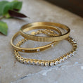 Load image into Gallery viewer, Bangle med cubic zirkonia, Steel G