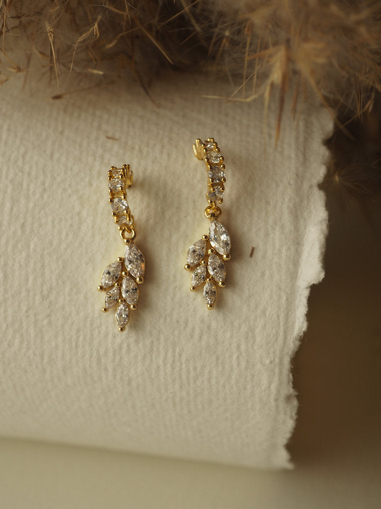 Crystal Leaf Hoop