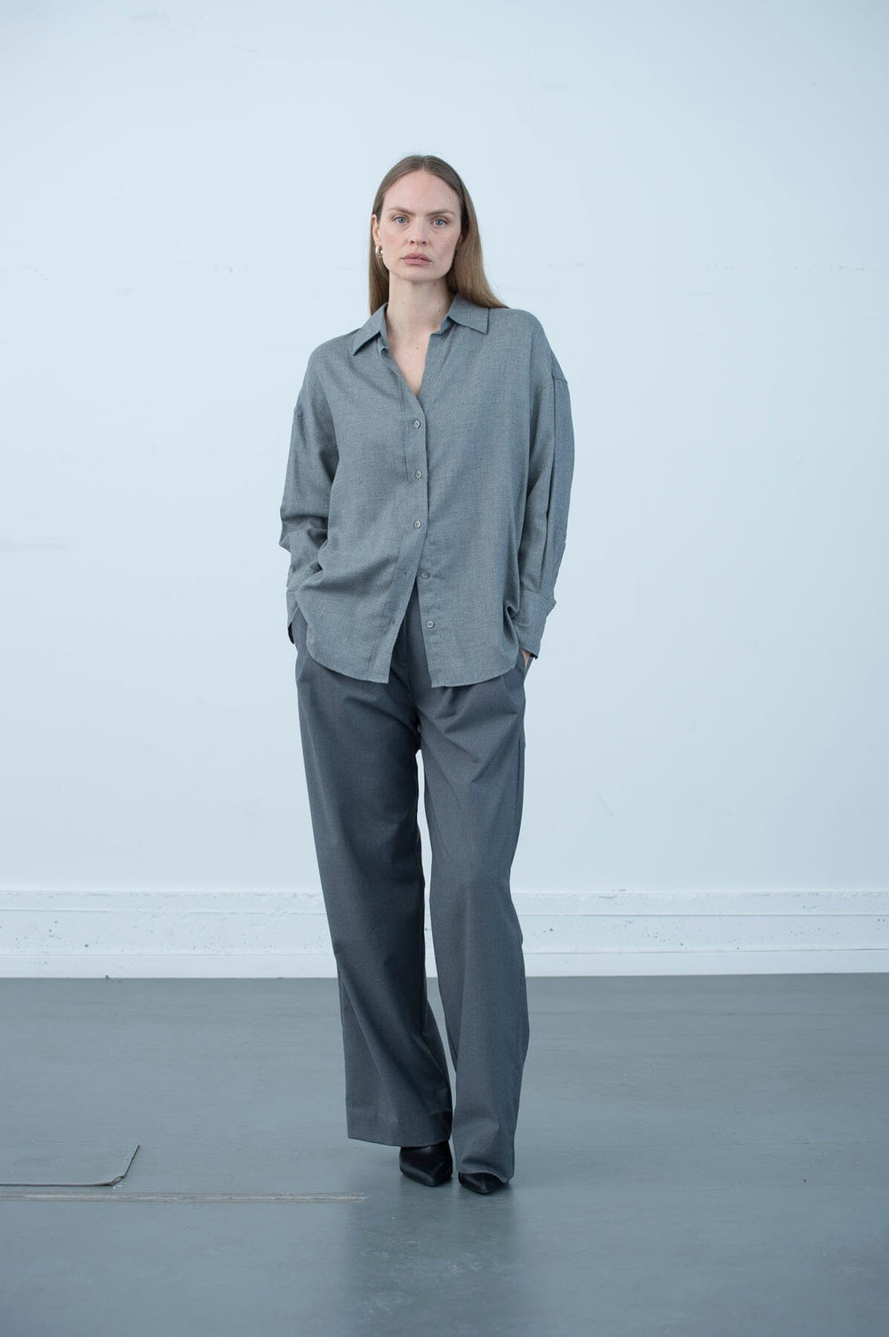 Allen Merino Shirt Grey