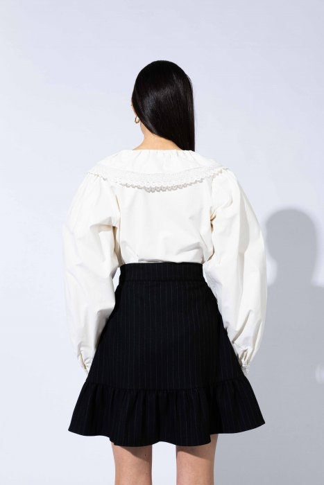 Wanda Skirt Black Pinstripe