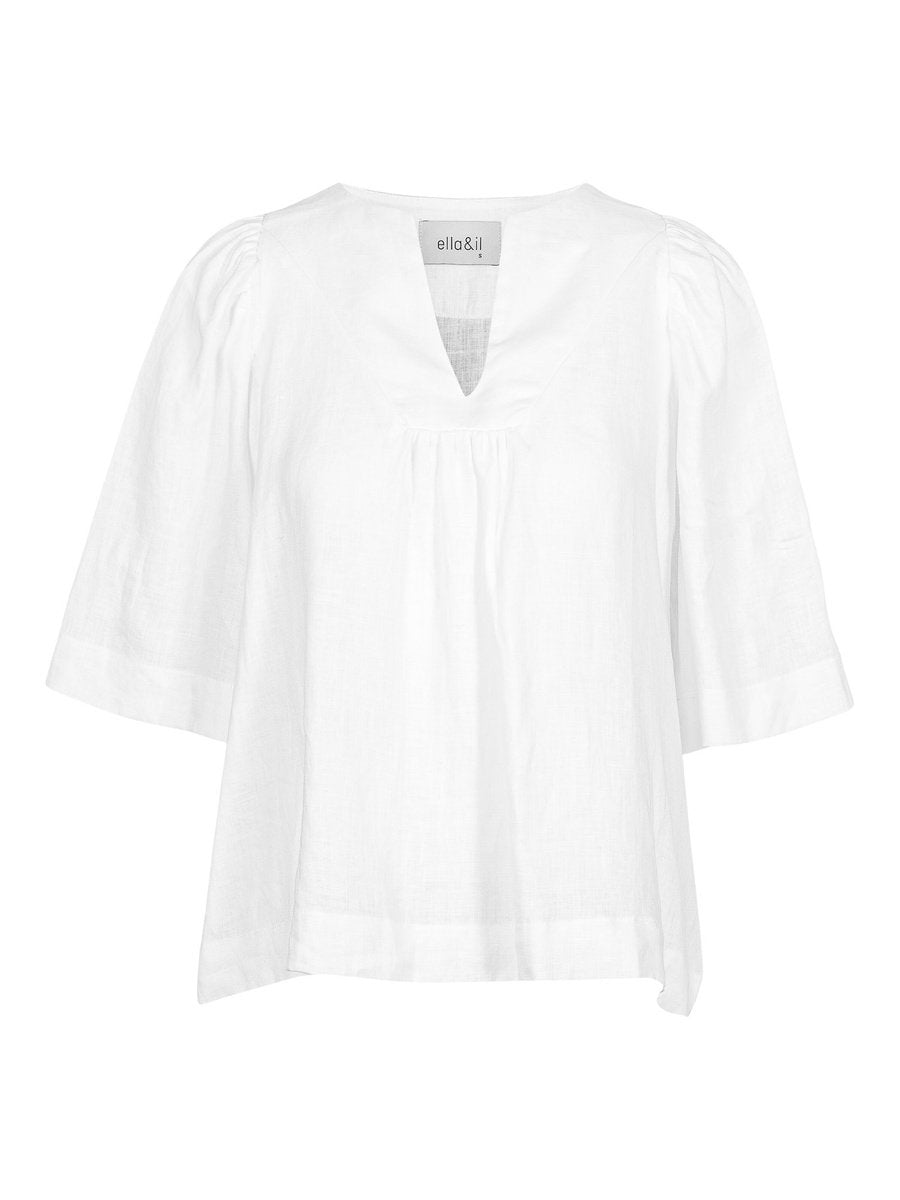 Ellie Linen Top White