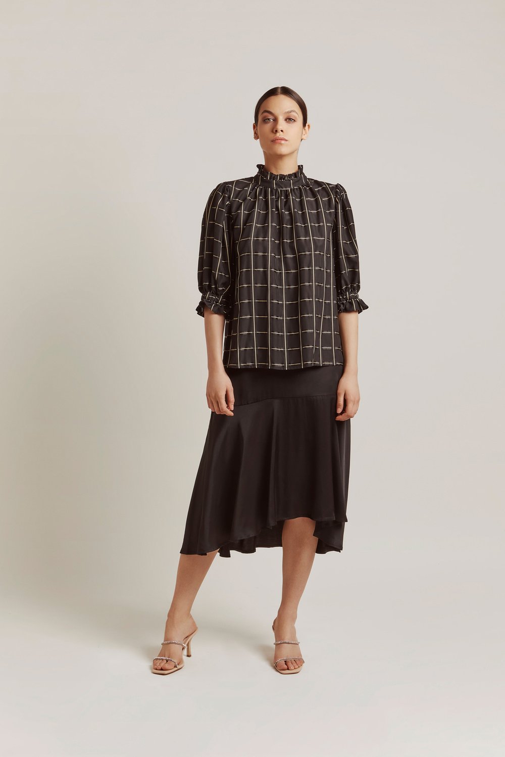 Calla Blouse Black Check