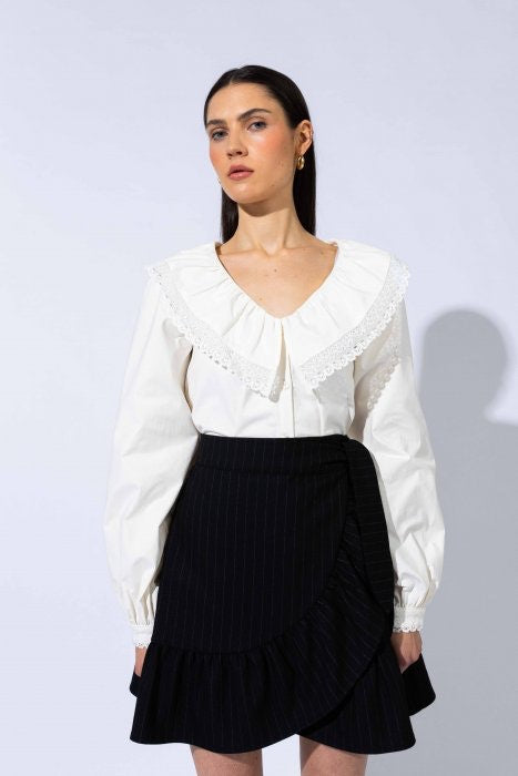Wanda Skirt Black Pinstripe