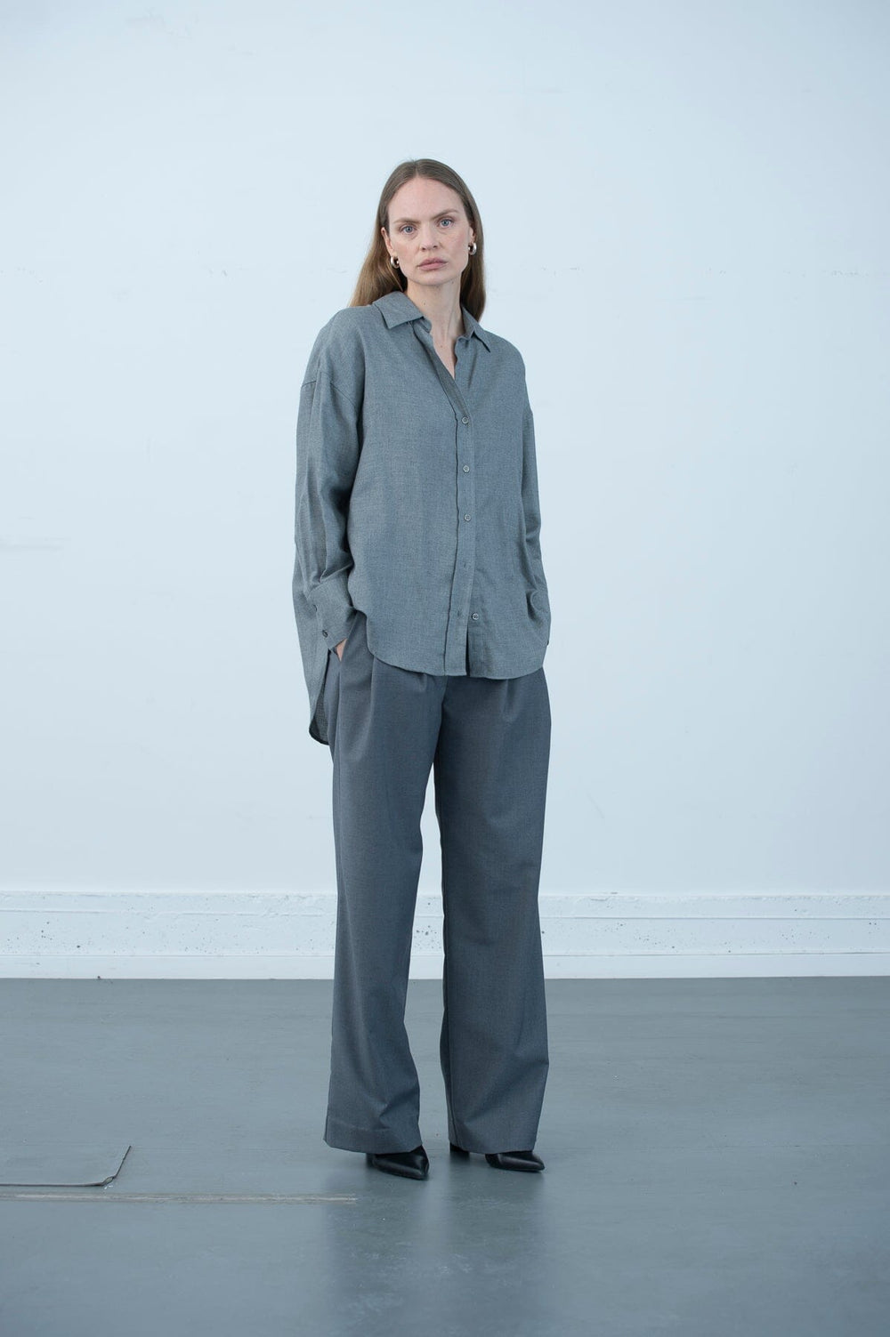 Allen Merino Shirt Grey