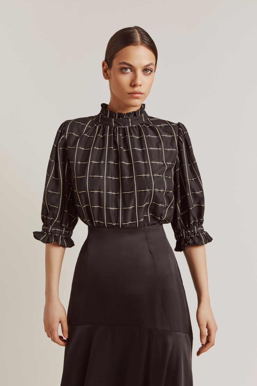 Calla Blouse Black Check