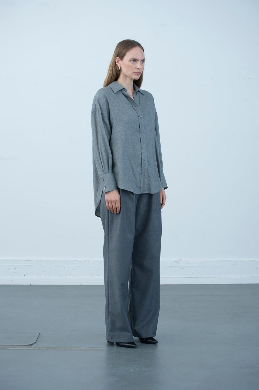 Allen Merino Shirt Grey