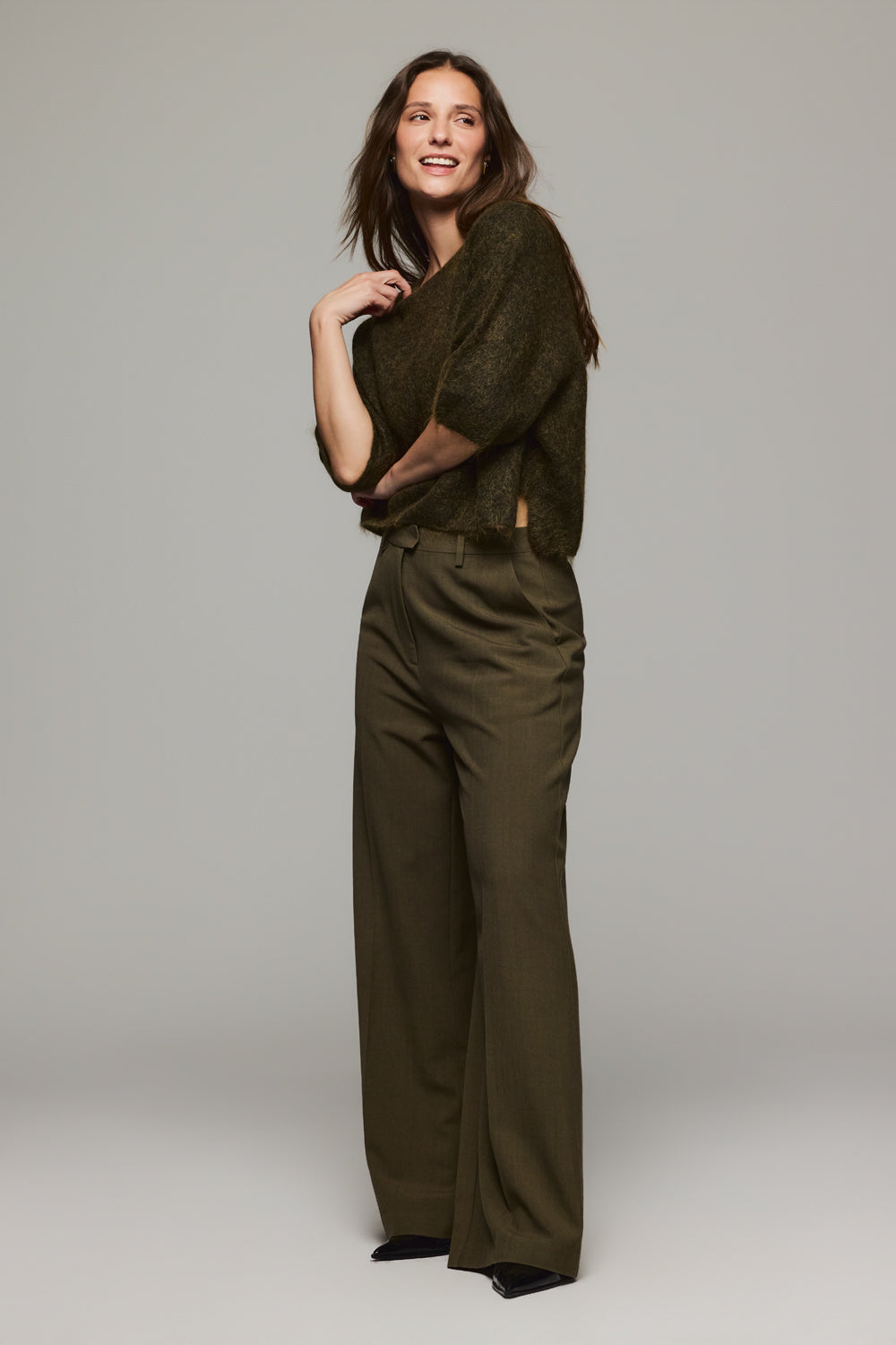 Natalia Wool Pant - Olive Night