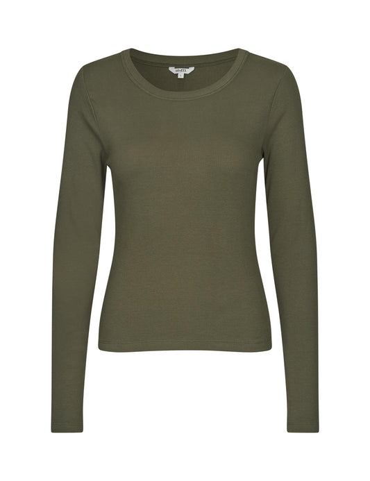 Otis LS-M, T-Shirt - Warm Olive Melange