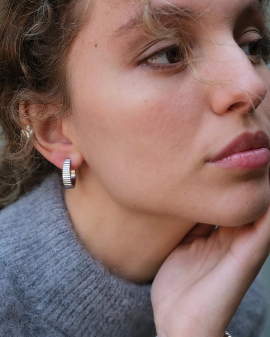 Earrings, Steel Sun