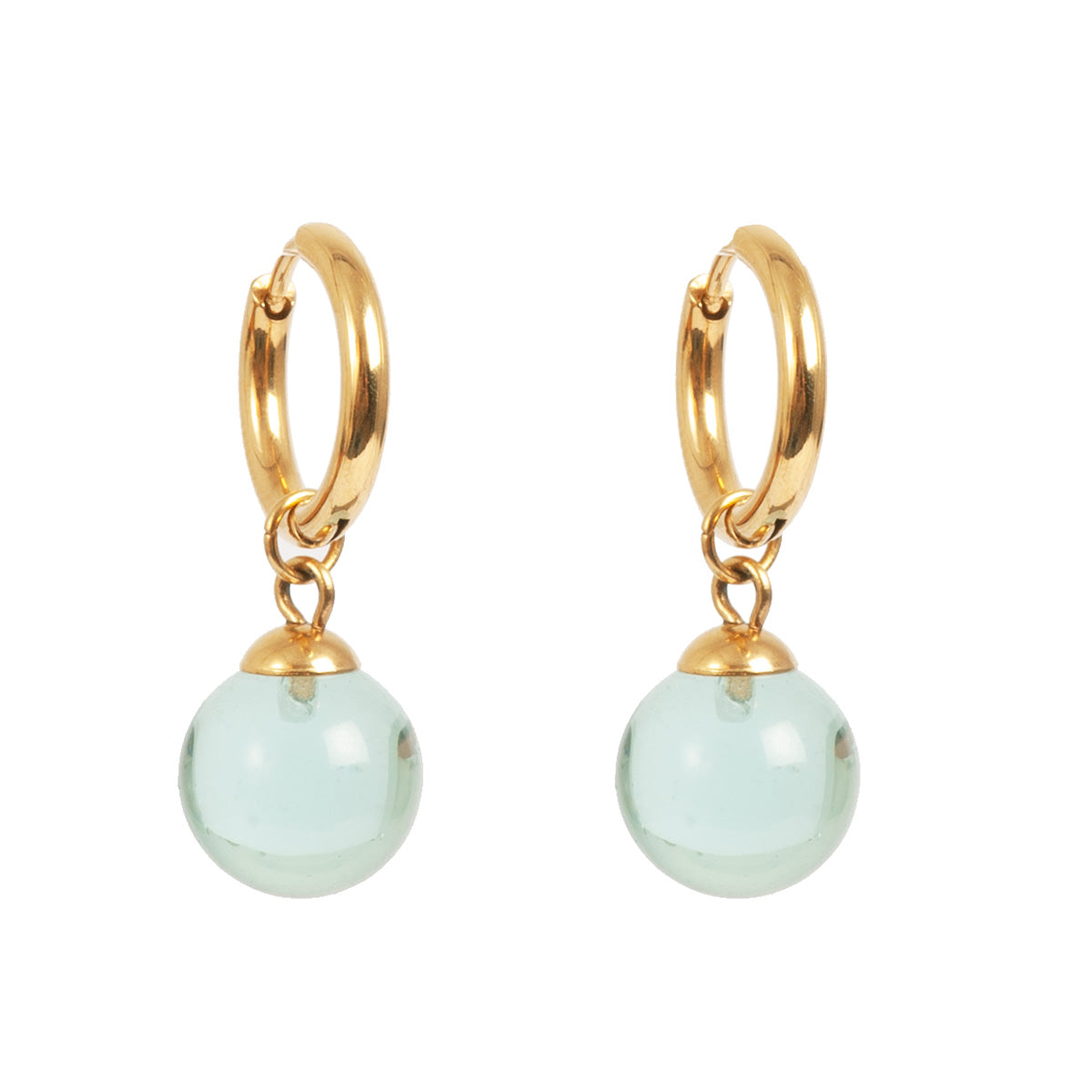 Hoops med glasskule, aqua, G
