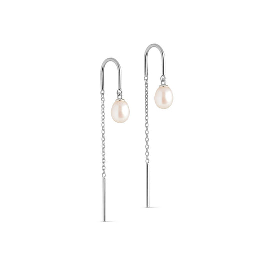 Eleanor Pearl Earring Silver