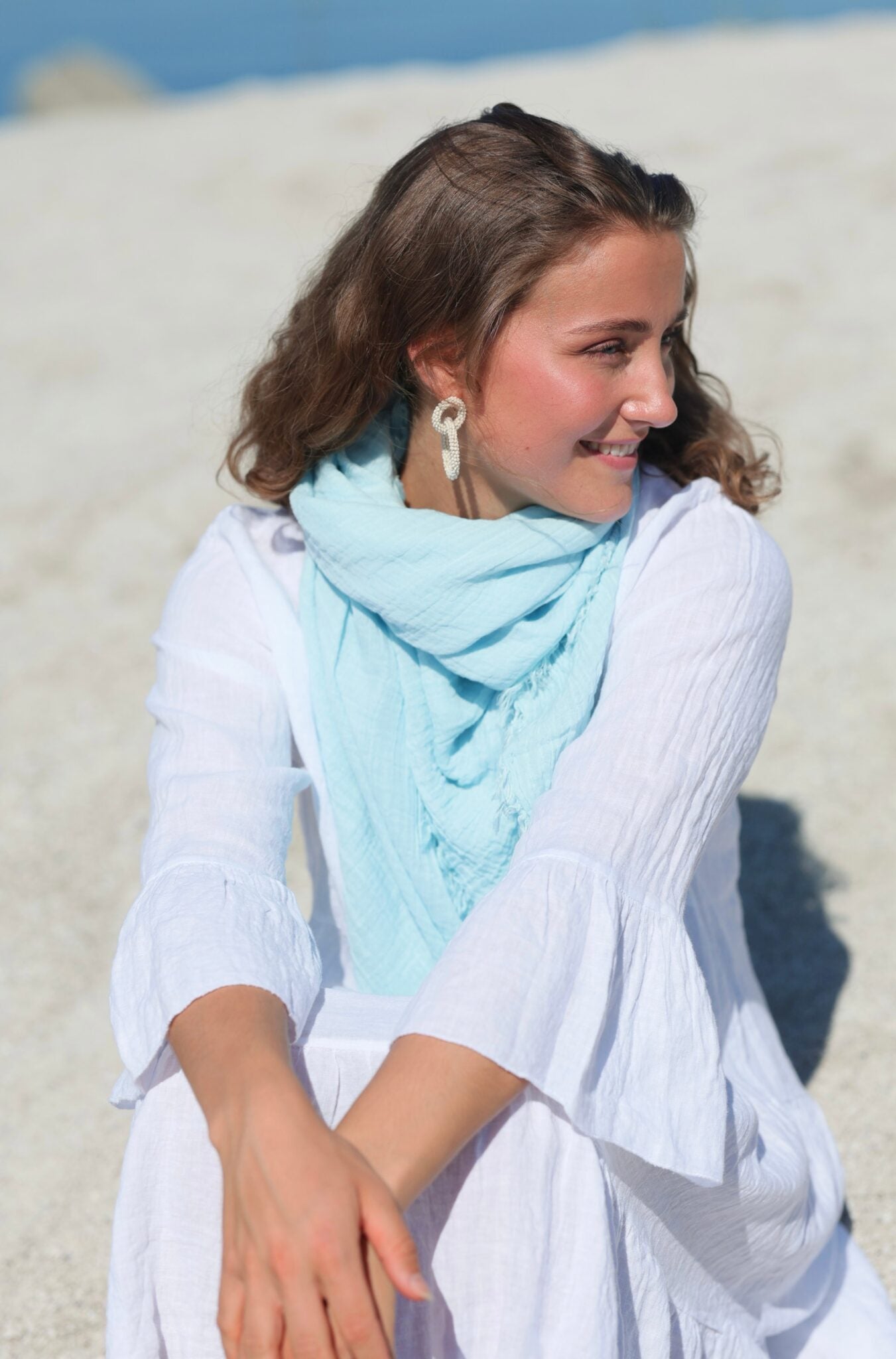 Wrinkled Cotton Scarf