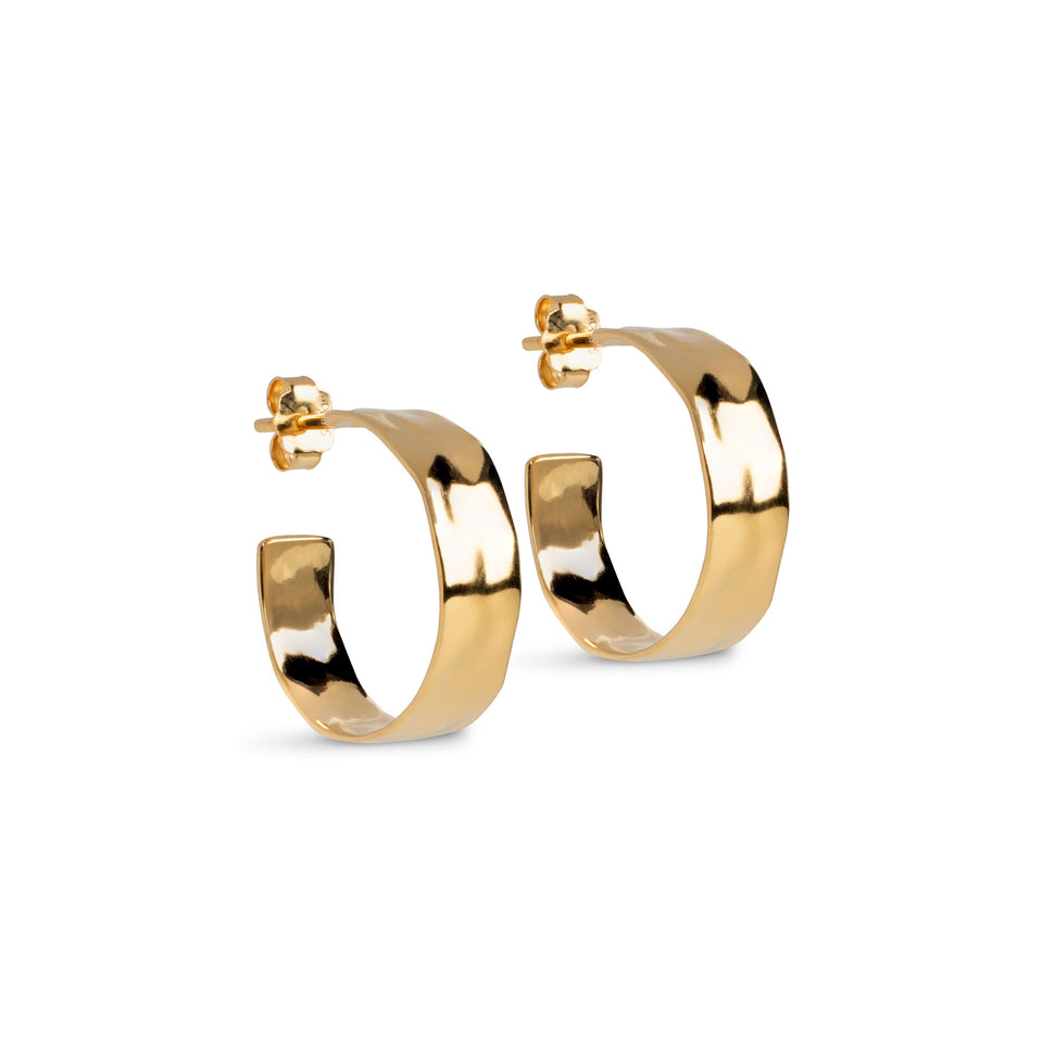 Sandra Wide Hoops Gold