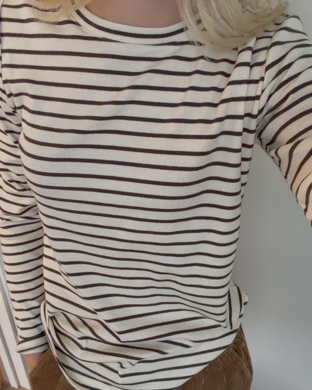 Ditte striped LS rib Tee