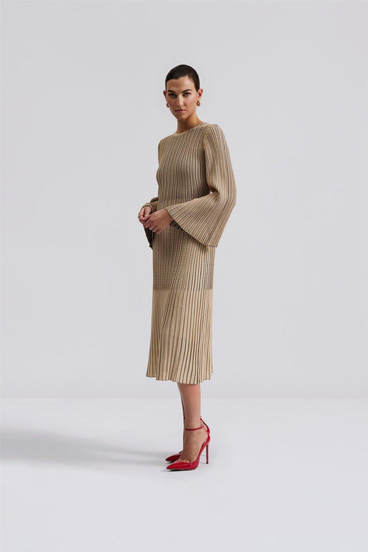 Lexi contrast knitted midi dress