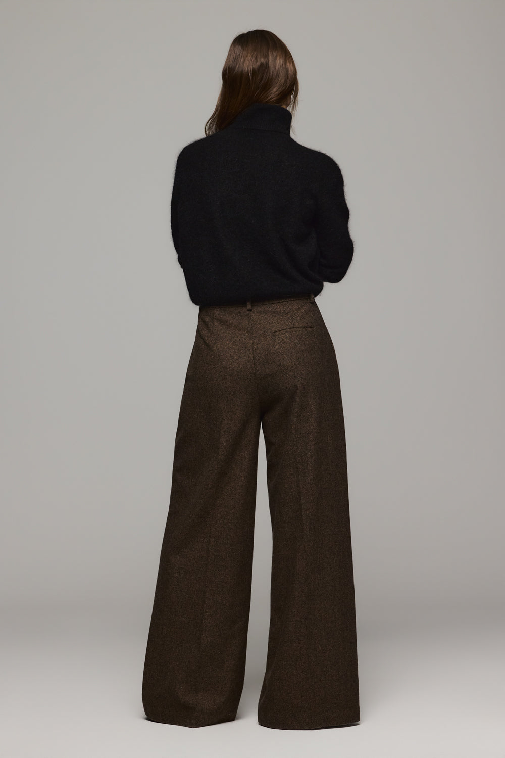 Natalia Wool Pant - Brown / Black