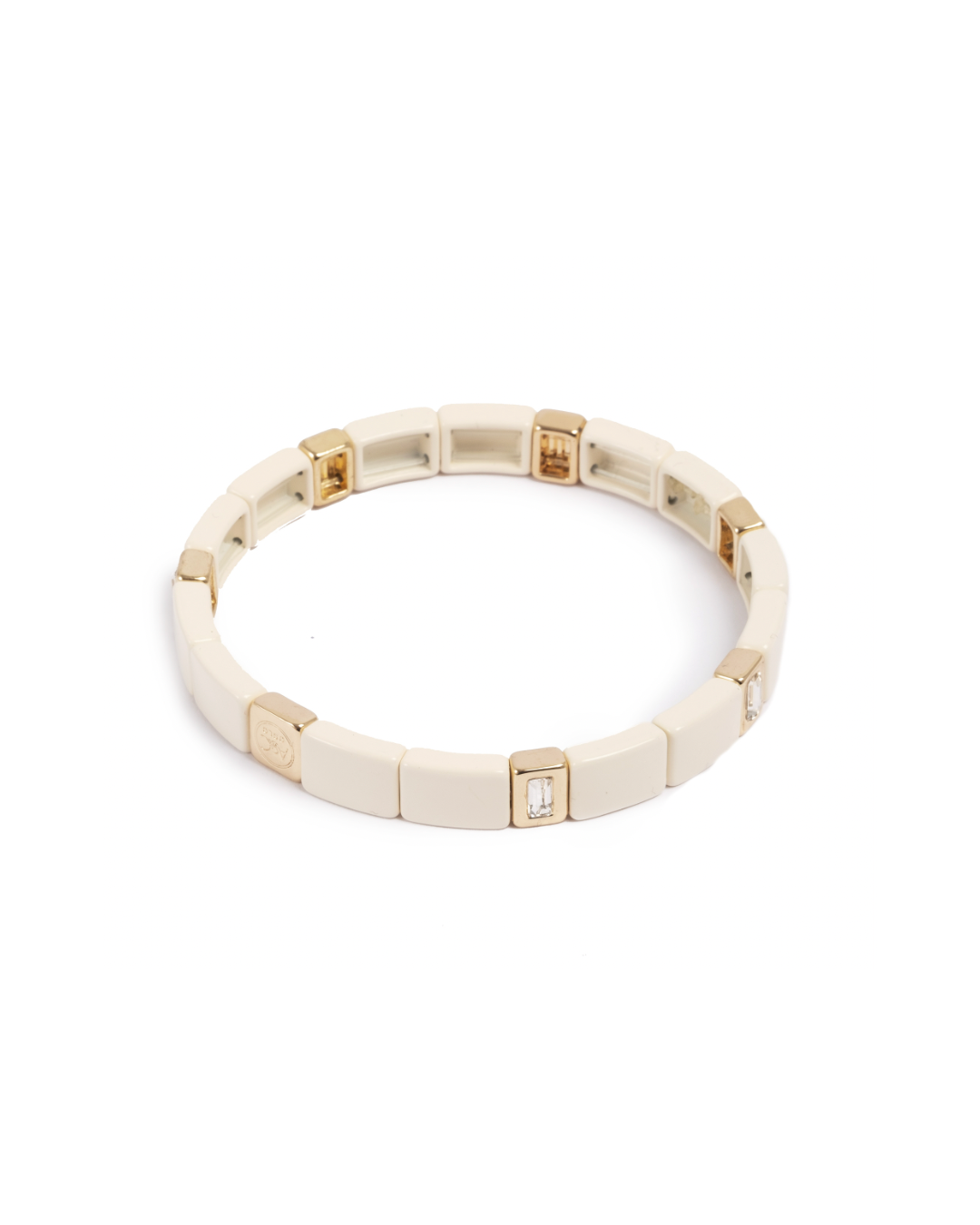 Emaljert armbånd Cream Crystal