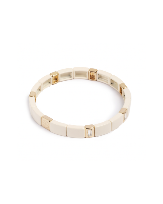 Emaljert armbånd Cream Crystal