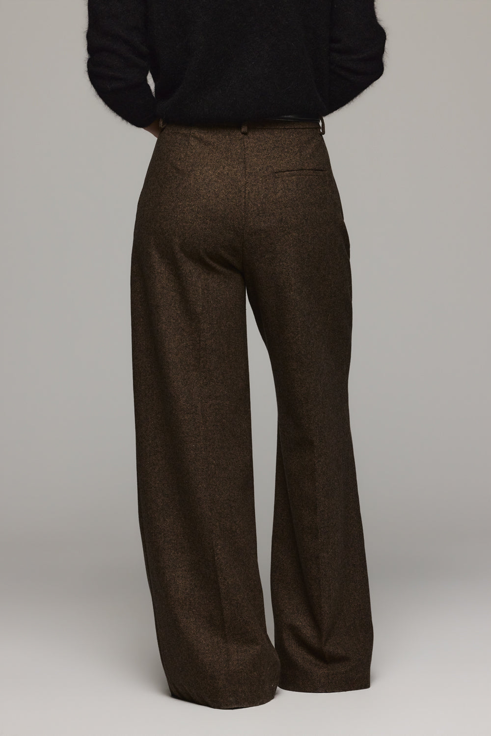 Natalia Wool Pant - Brown / Black
