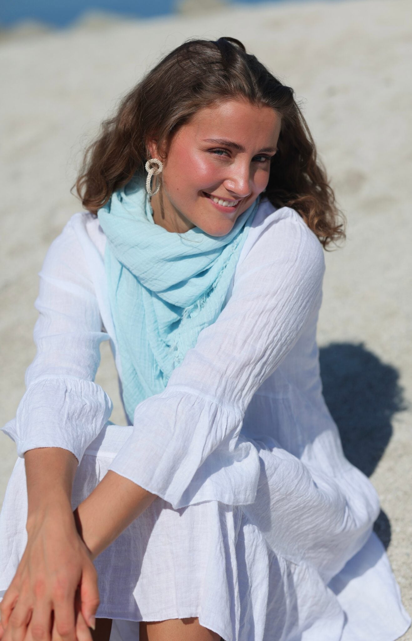 Wrinkled Cotton Scarf