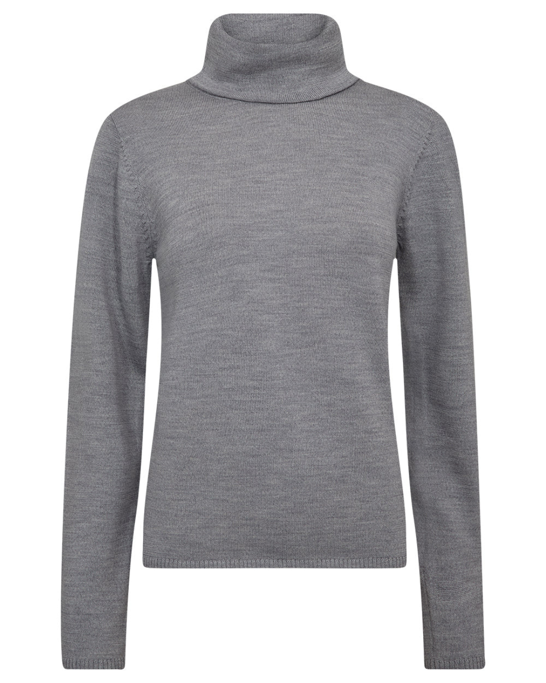 Ruby Rollneck Pin Knit - Grey Melange