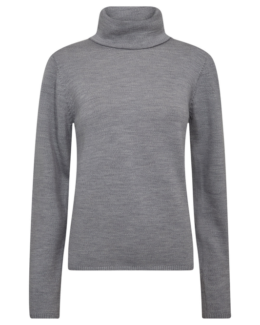 Ruby Rollneck Pin Knit - Grey Melange