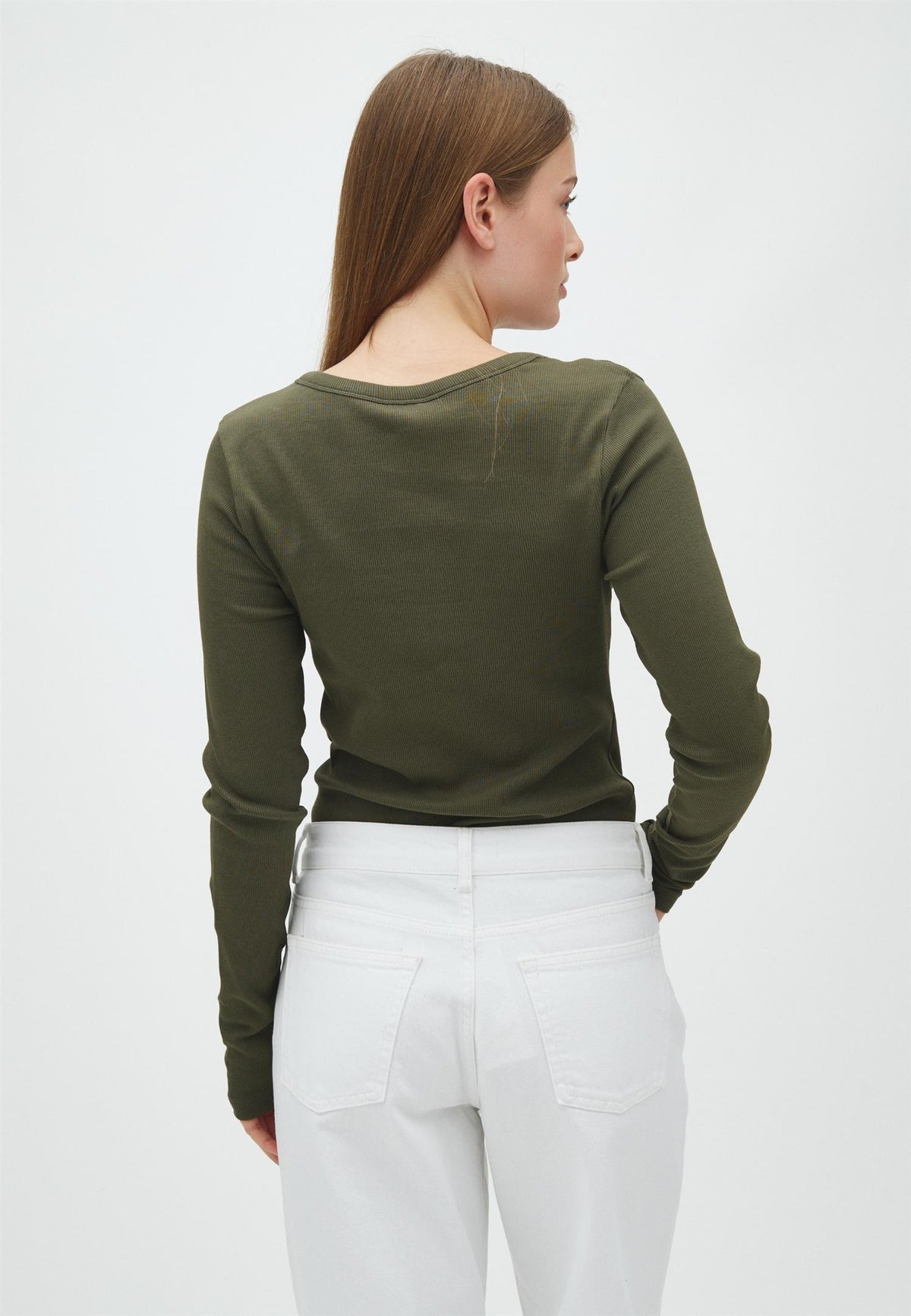 Otis LS-M, T-Shirt - Warm Olive Melange