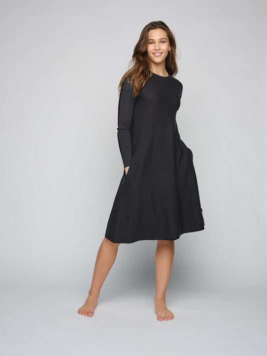 Cecilie Long Merino Dress Navy