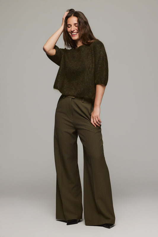 Natalia Wool Pant - Olive Night