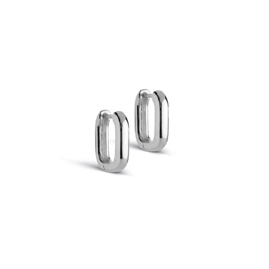 Square Hoops Silver 15 mm
