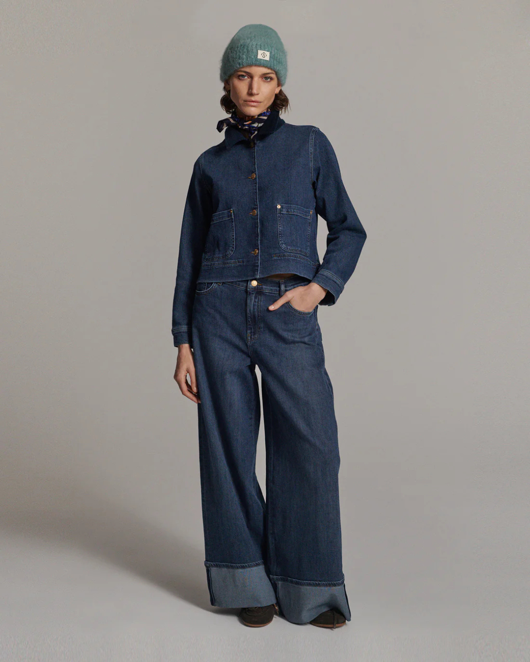 Cropped denim jacket