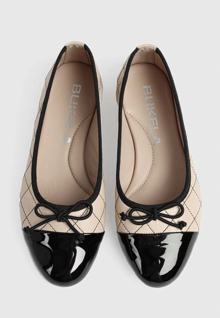 Mery Ballerina Sko Beige/Black