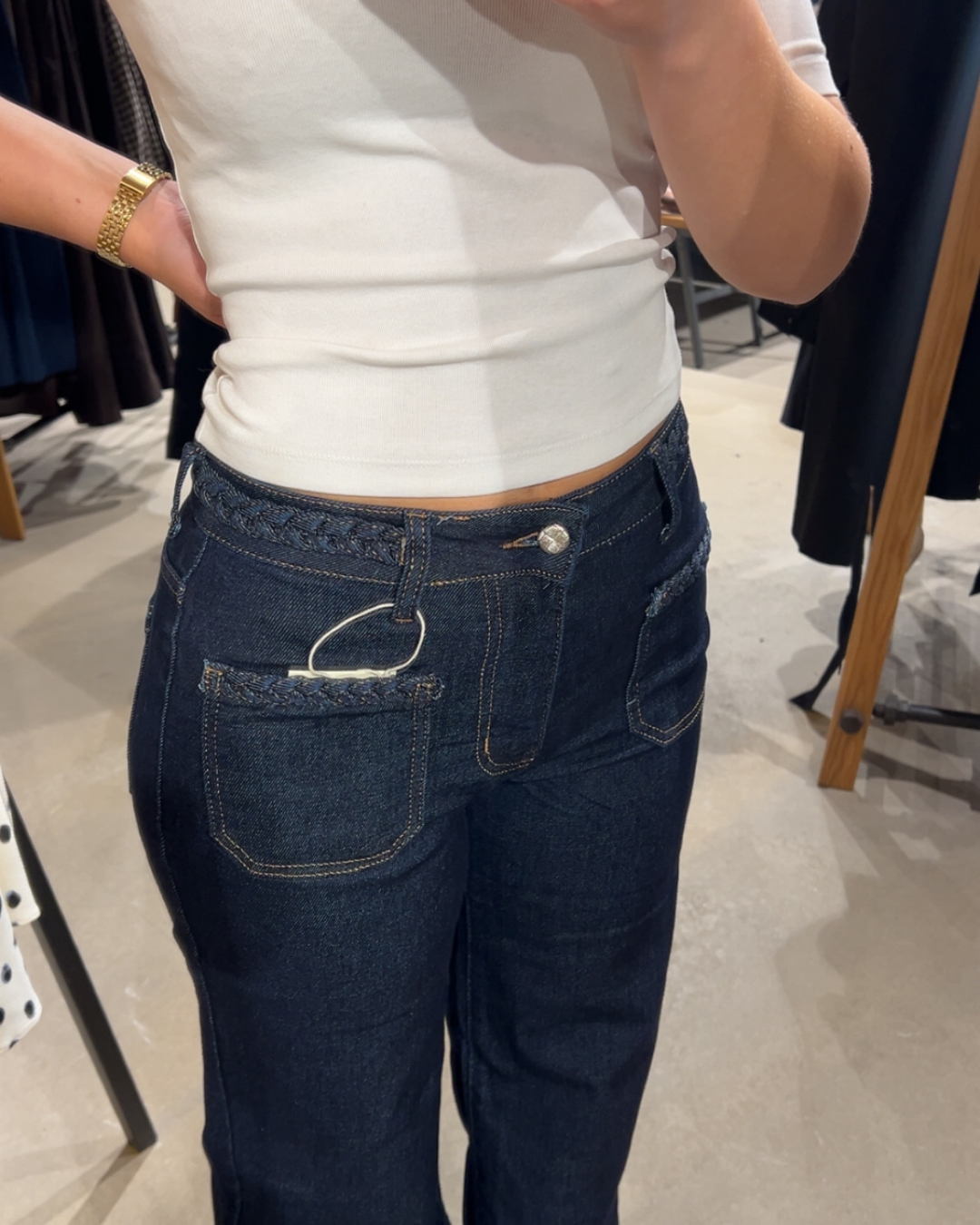 Bootcut Jean - Stretch Flettedetalj