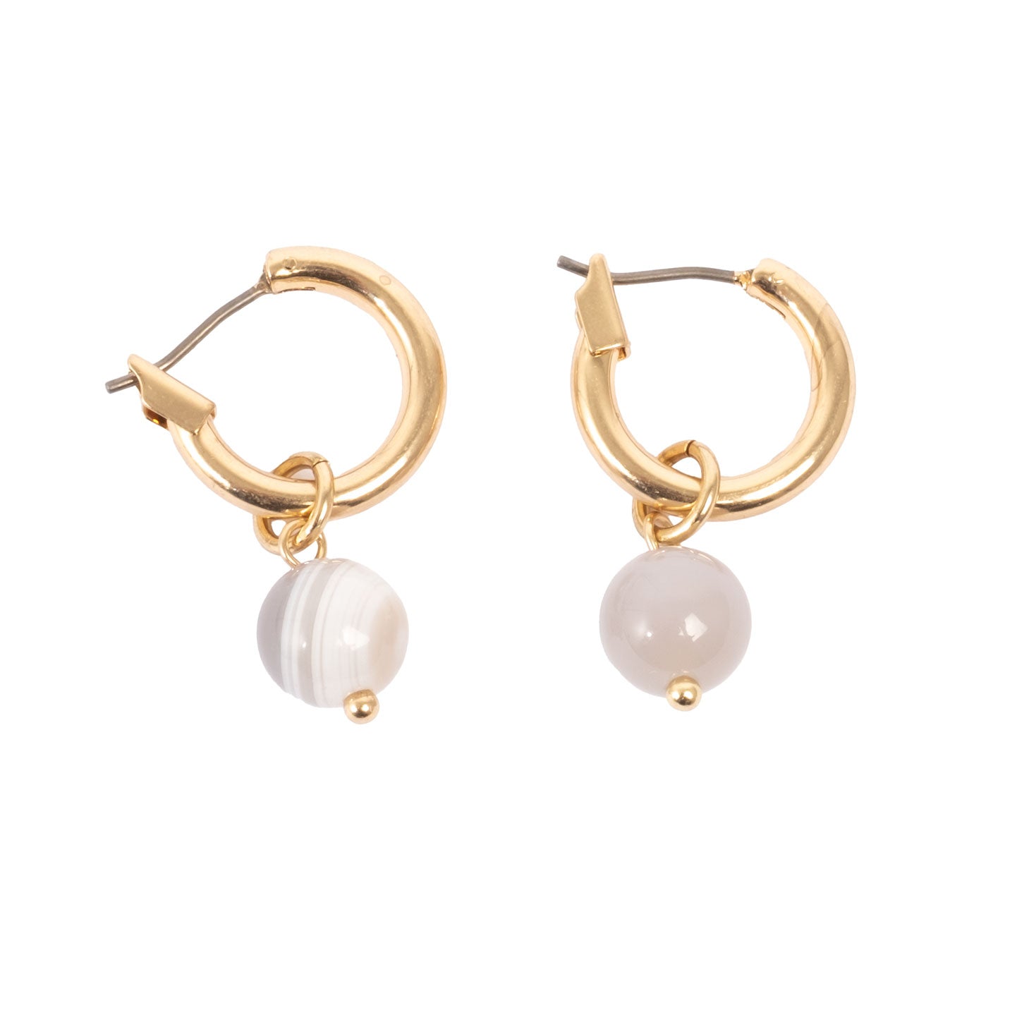 Øreringer, agat, Sandy Beach