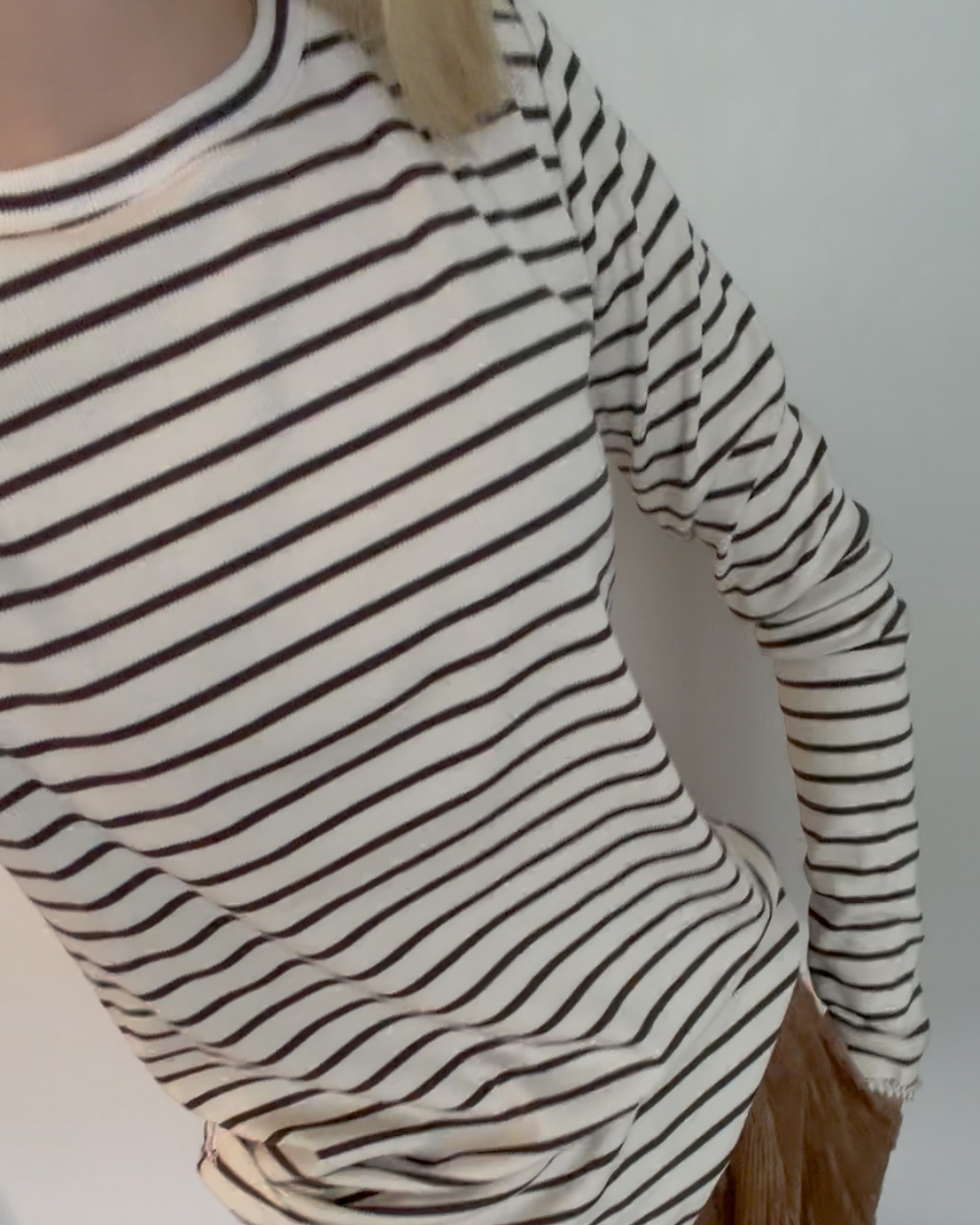 Ditte striped LS rib Tee