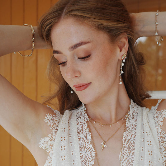 Lange øredobber, Lilies & Pearls