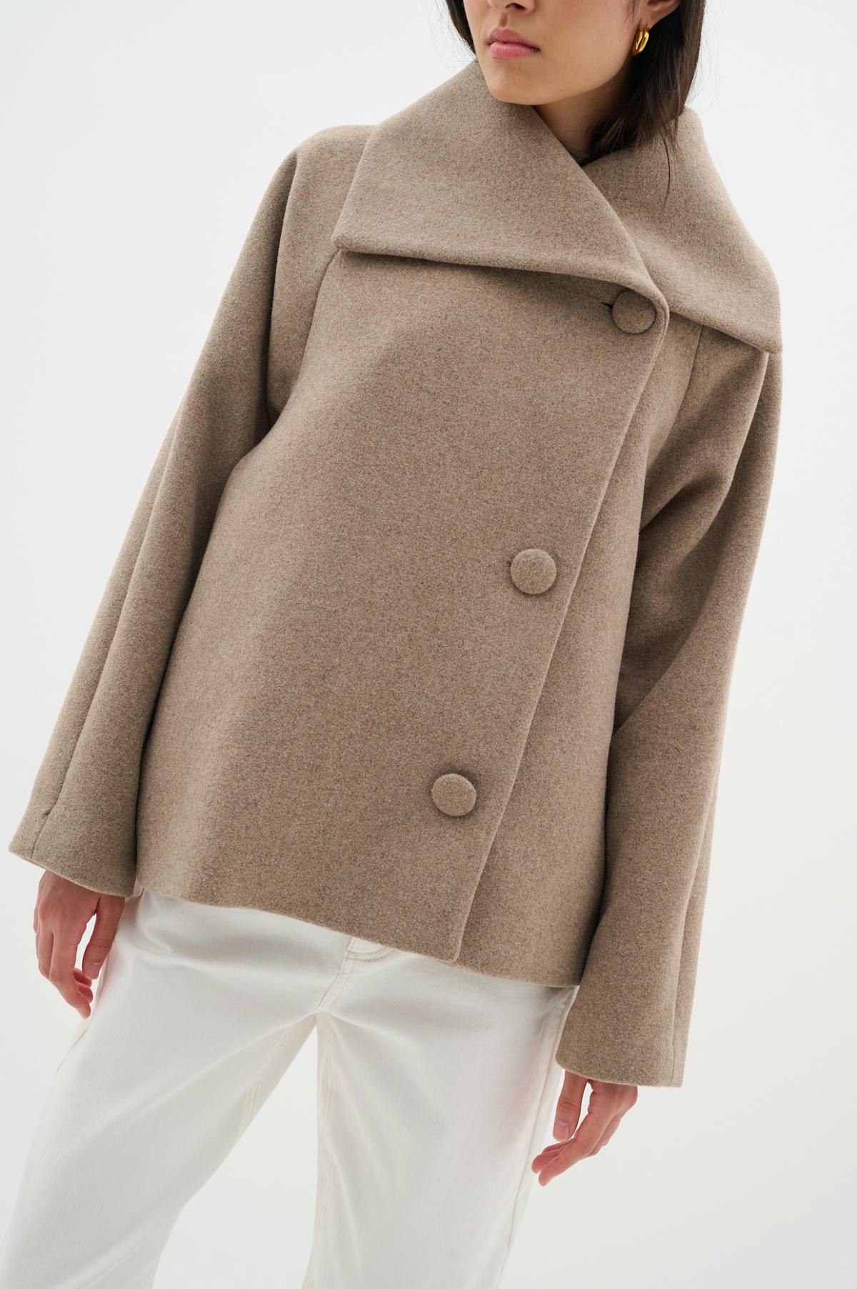 PerryIW Short Coat Sandy Grey Melange