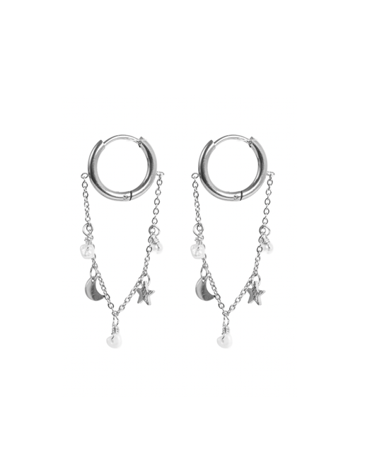 Lange øredobber med stjerne-tema, S