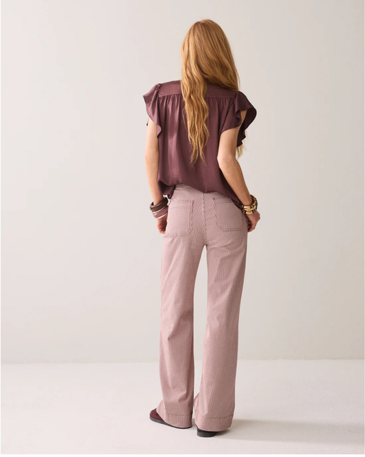 Striped flared trousers