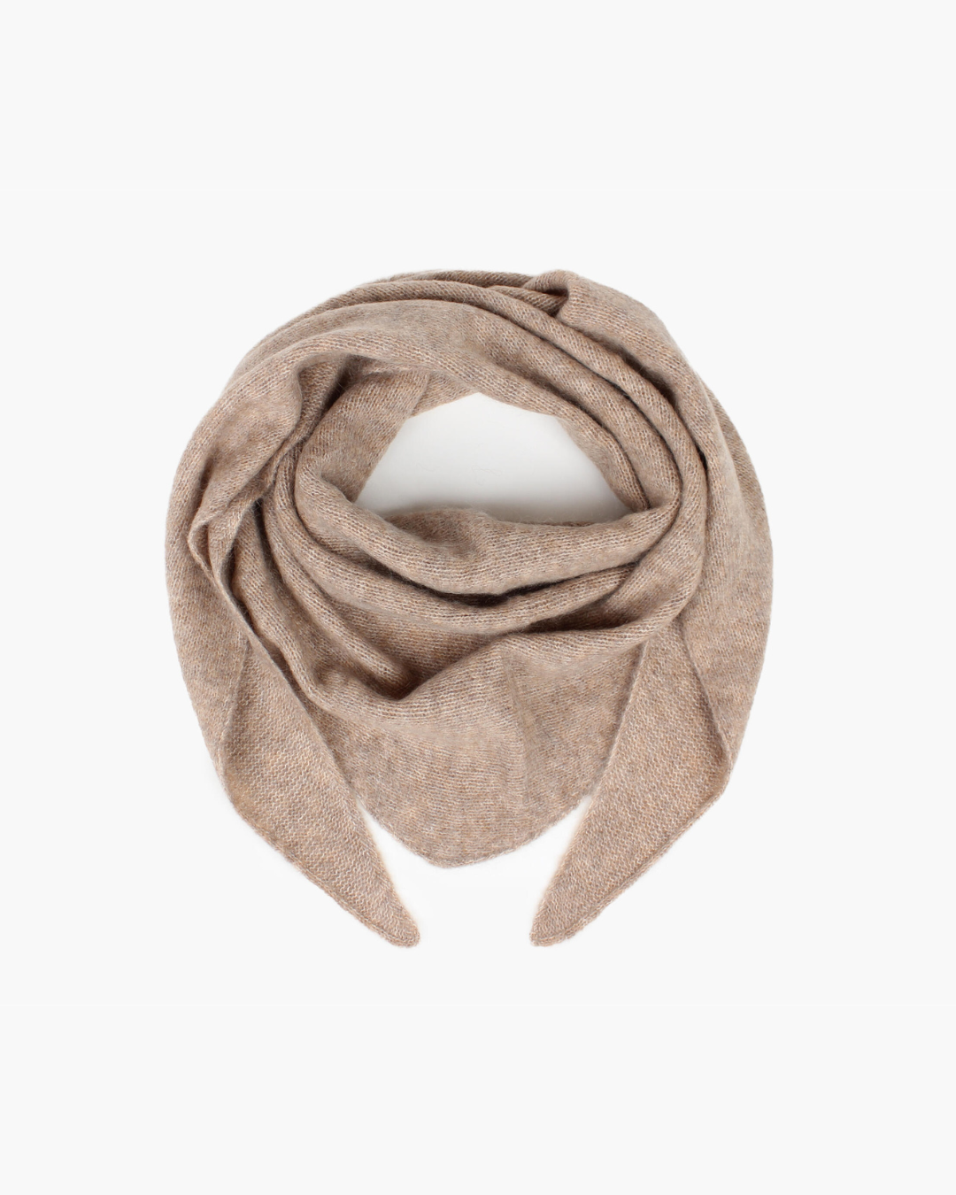 Gabriella Wool Mohair Triangle Scarf - Beige