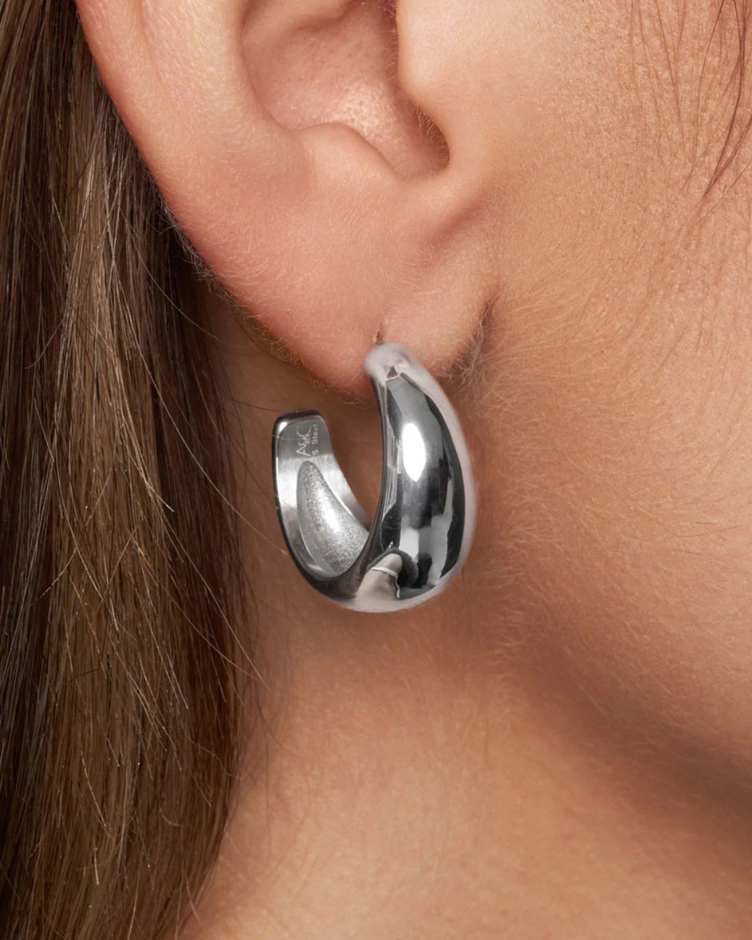 Earrings 24 mm, Steel S