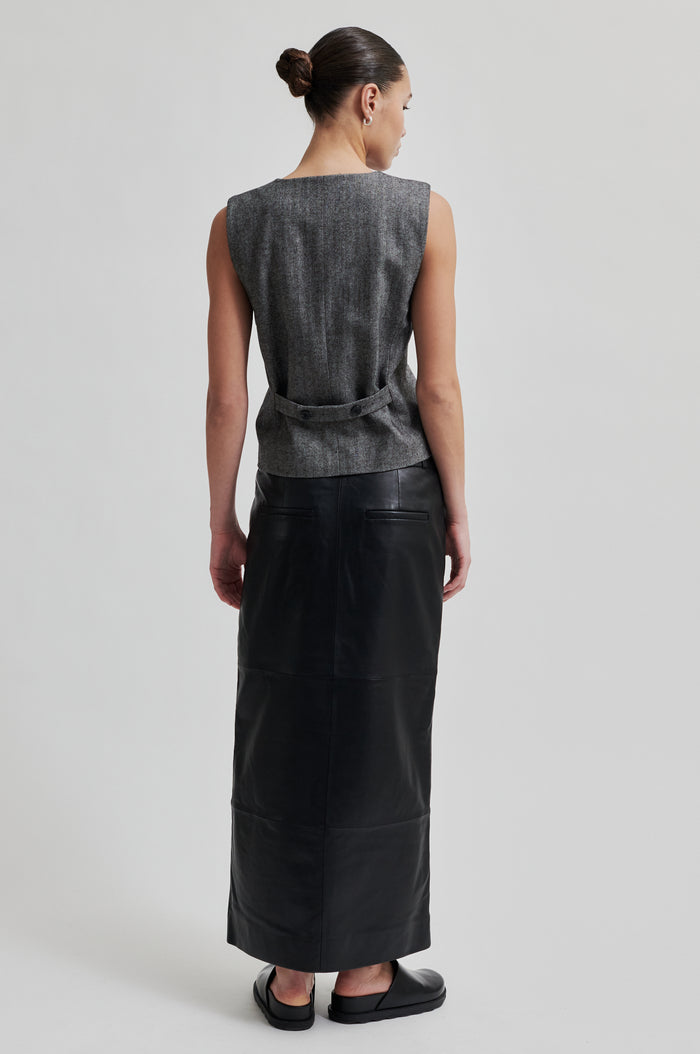 Letho Leather Maxi Skirt