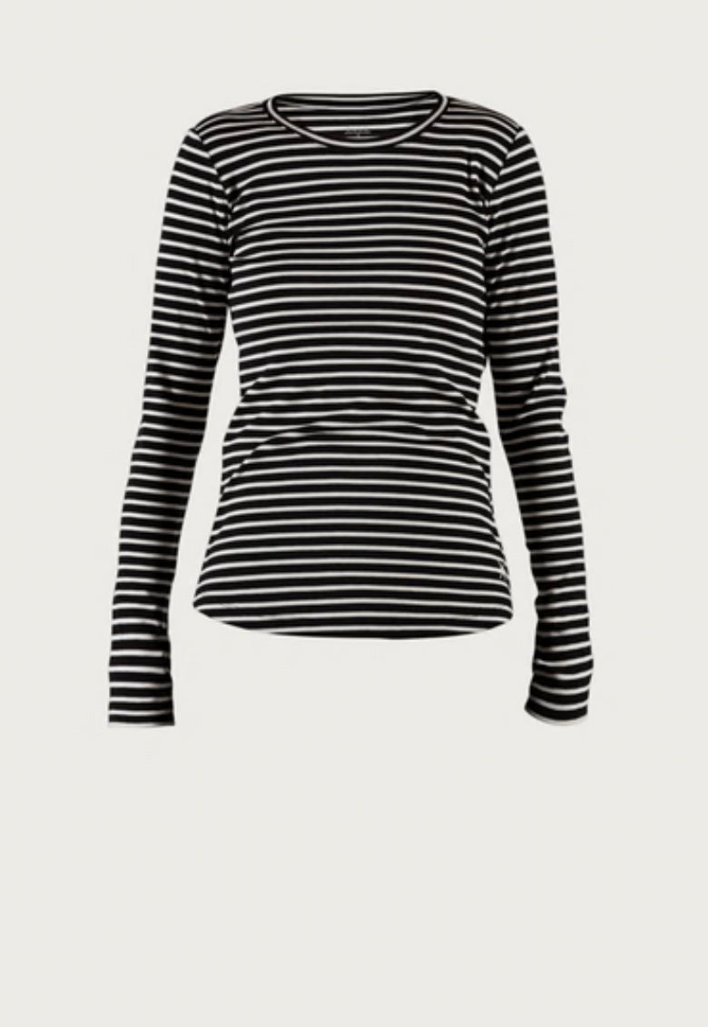Ditte LS Striped Rib Tee