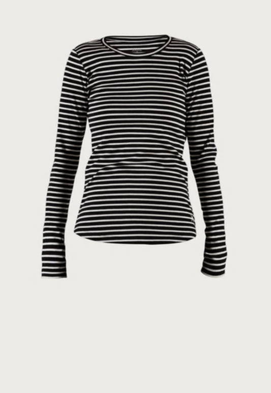 Ditte LS Striped Rib Tee