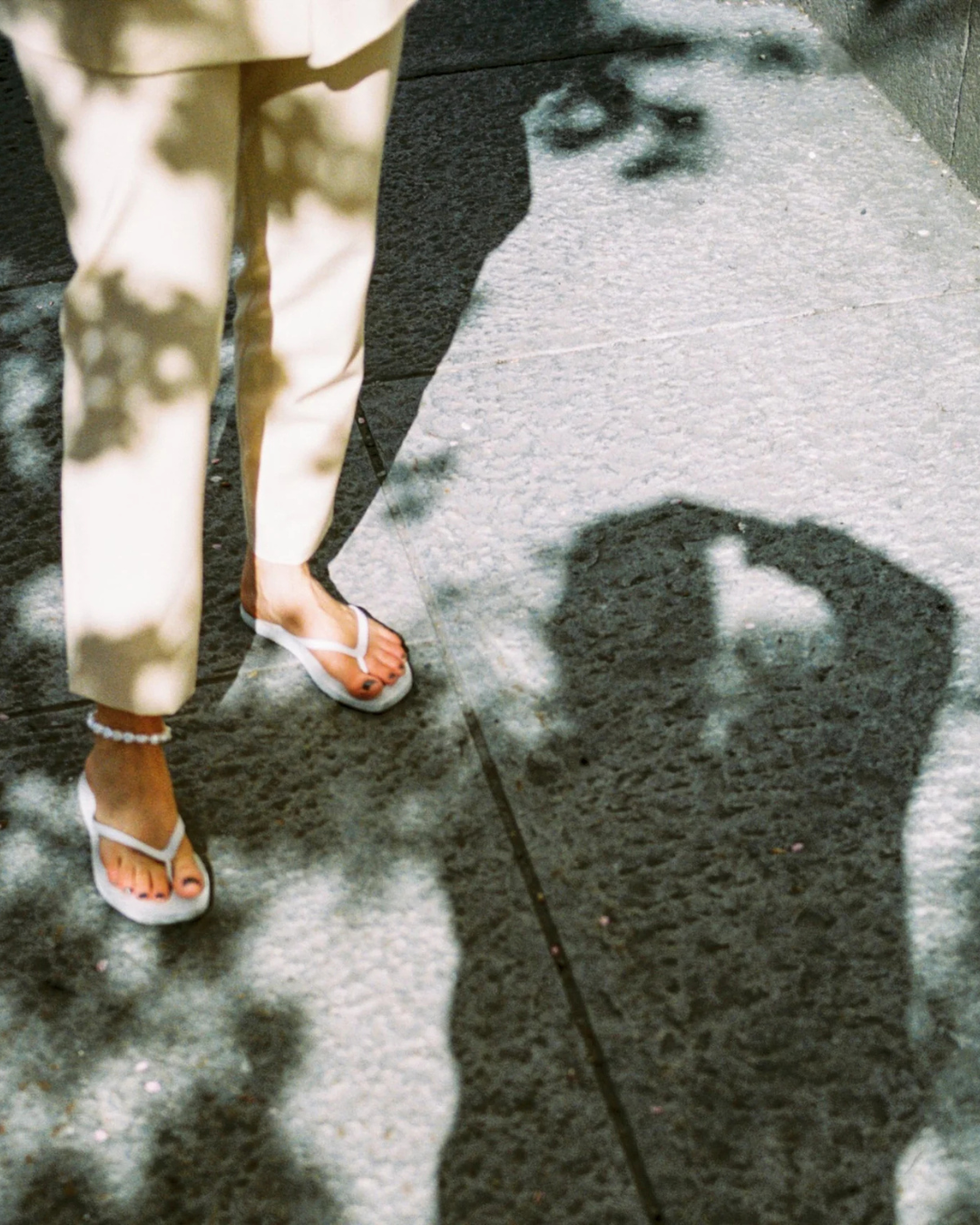 Tapered White Flip Flop