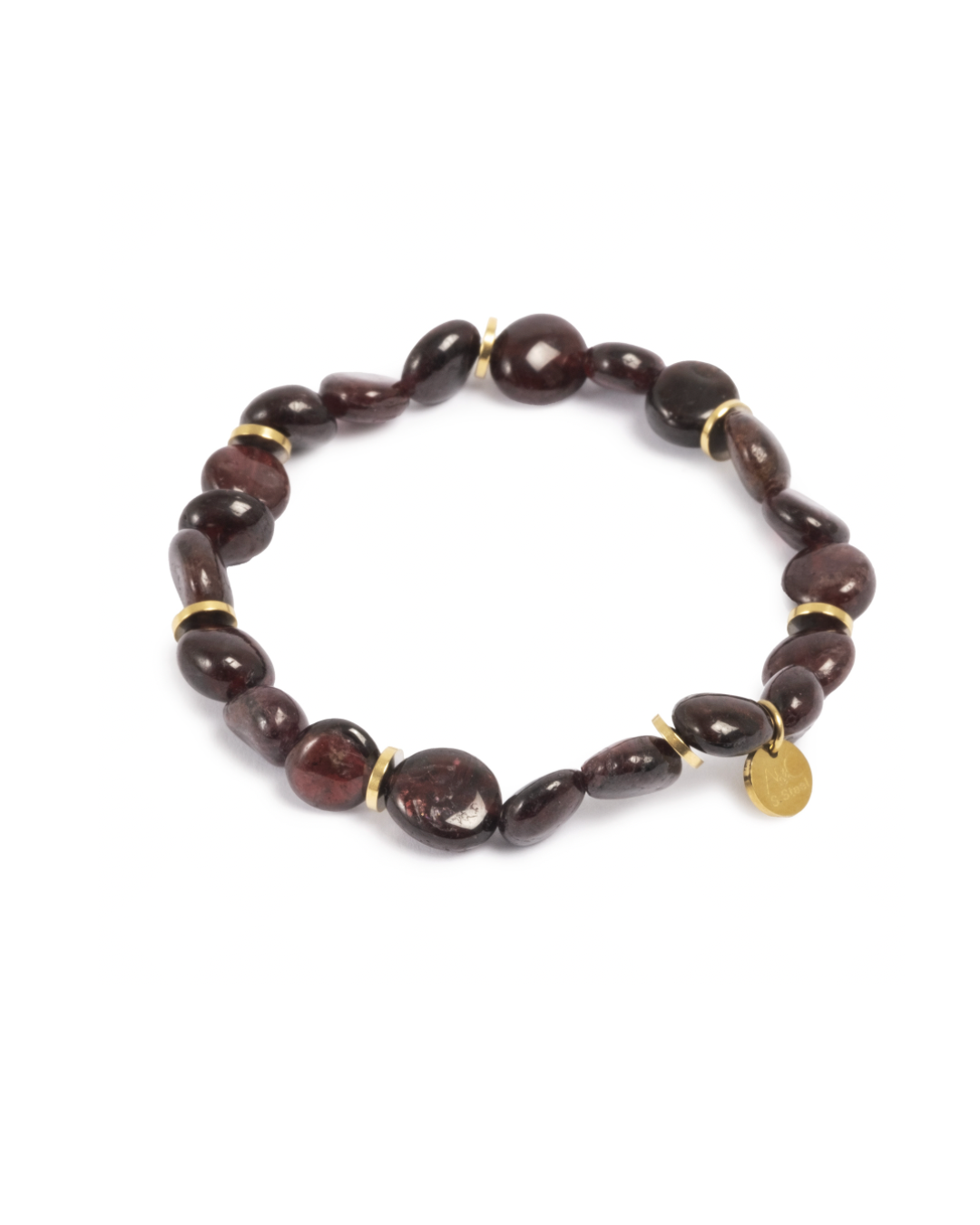 Armbånd med stener, burgundy