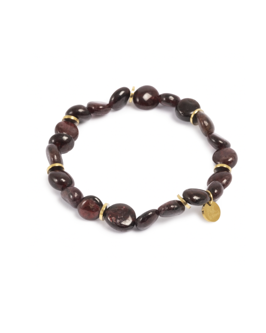 Armbånd med stener, burgundy